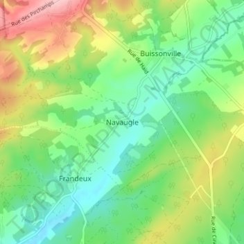 Topografische kaart Navaugle, hoogte, reliëf