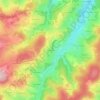 Topografische kaart Les Resses, hoogte, reliëf