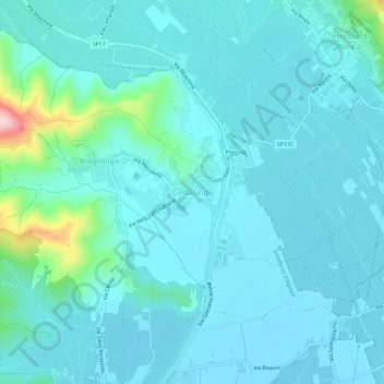 Topografische kaart Costalunga, hoogte, reliëf