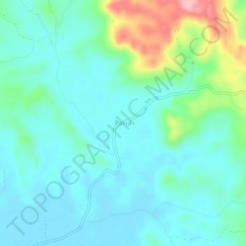 Topografische kaart Paria, hoogte, reliëf