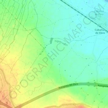 Topografische kaart Azuer, hoogte, reliëf