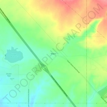 Topografische kaart Regina, hoogte, reliëf