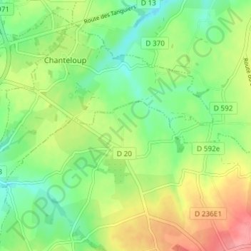 Topografische kaart La Grande Tapinière, hoogte, reliëf