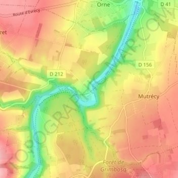 Topografische kaart Val de Maizet, hoogte, reliëf