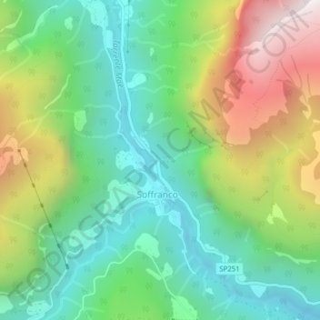 Topografische kaart Soffranco, hoogte, reliëf