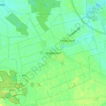 Topografische kaart Hiddestorf, hoogte, reliëf