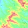 Topografische kaart Bourdette, hoogte, reliëf