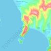 Topografische kaart Afionas, hoogte, reliëf