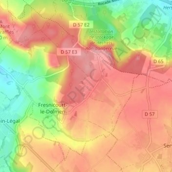 Topografische kaart Verdrel, hoogte, reliëf