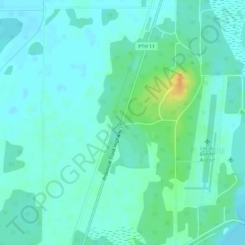 Topografische kaart Blueberry Rock, hoogte, reliëf