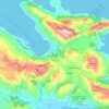 Topografische kaart Vathy, hoogte, reliëf