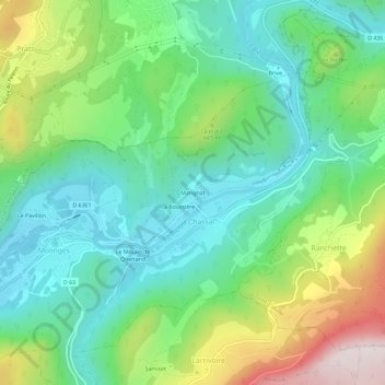 Topografische kaart Marignat, hoogte, reliëf