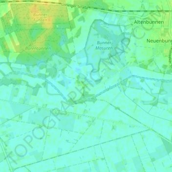 Topografische kaart Bokah, hoogte, reliëf