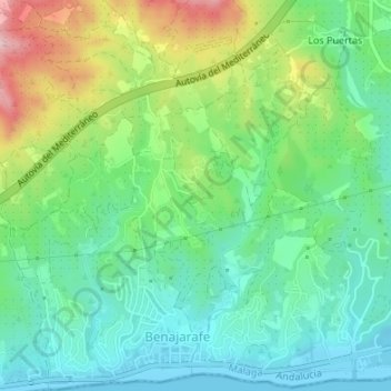 Topografische kaart Lomas del Sol, hoogte, reliëf