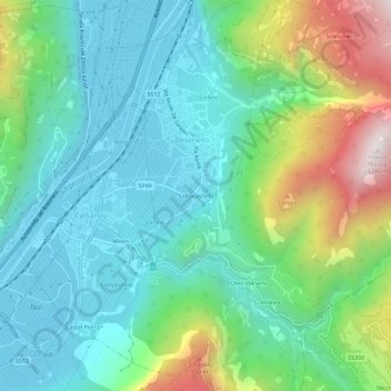 Topografische kaart Sottocastello, hoogte, reliëf