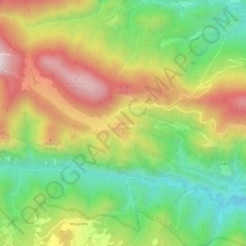 Topografische kaart Gisclareny, hoogte, reliëf
