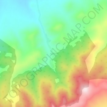 Topografische kaart Güllük, hoogte, reliëf