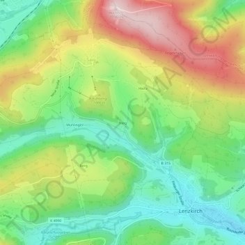 Topografische kaart Steig, hoogte, reliëf