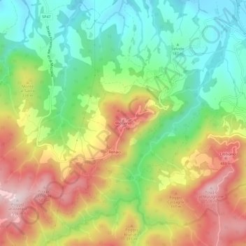 Topografische kaart Micciano, hoogte, reliëf