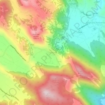 Topografische kaart Termine, hoogte, reliëf