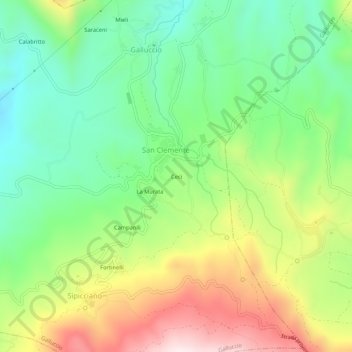 Topografische kaart Ceci, hoogte, reliëf