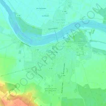 Topografische kaart Résidence des Prés, hoogte, reliëf
