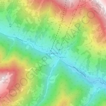 Topografische kaart Vorderglemm, hoogte, reliëf