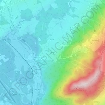 Topografische kaart Gastein, hoogte, reliëf