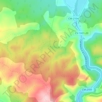 Topografische kaart Dehesa de Santiago, hoogte, reliëf