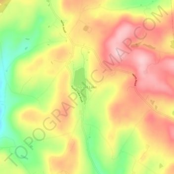 Topografische kaart Forest Lake, hoogte, reliëf