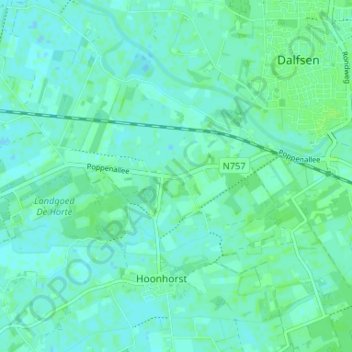 Topografische kaart Emmen, hoogte, reliëf
