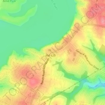 Topografische kaart Teck, hoogte, reliëf