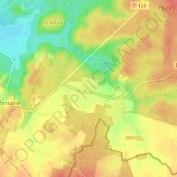 Topografische kaart Montaby, hoogte, reliëf