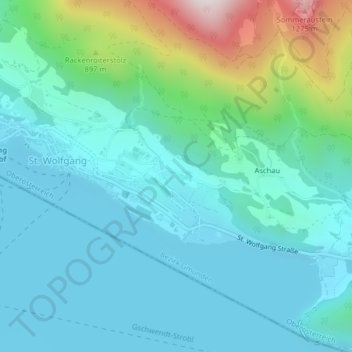 Topografische kaart Au, hoogte, reliëf