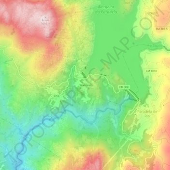 Topografische kaart Sirvozelo, hoogte, reliëf