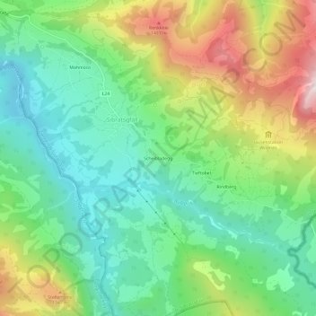 Topografische kaart Scheibladegg, hoogte, reliëf