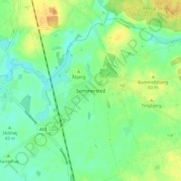 Topografische kaart Sommersted, hoogte, reliëf