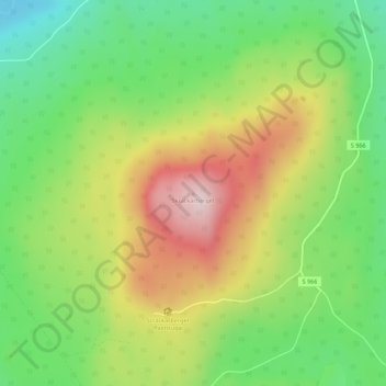 Topografische kaart Skråckarberget, hoogte, reliëf