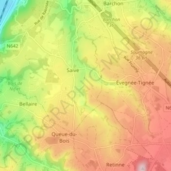 Topografische kaart Sur Miermont, hoogte, reliëf
