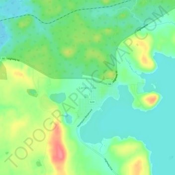 Topografische kaart Larder Lake, hoogte, reliëf