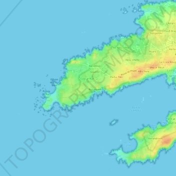 Topografische kaart Loqueltas, hoogte, reliëf
