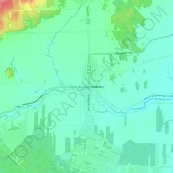 Topografische kaart Saint-Lin–Laurentides, hoogte, reliëf