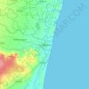 Topografische kaart Cuddalore, hoogte, reliëf