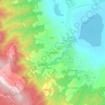 Topografische kaart Massa Sabbioni, hoogte, reliëf