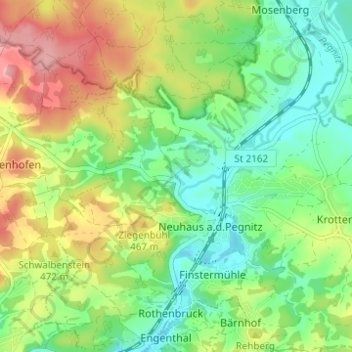 Topografische kaart Ziegelhütte, hoogte, reliëf