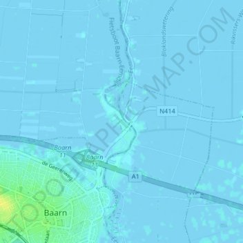 Topografische kaart Eembrugge, hoogte, reliëf