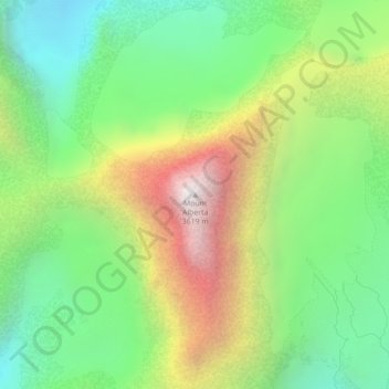 Topografische kaart Mount Alberta, hoogte, reliëf