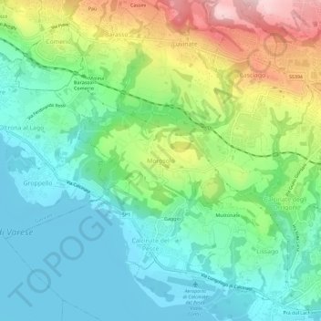 Topografische kaart Morosolo, hoogte, reliëf