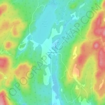 Topografische kaart Flower Station, hoogte, reliëf