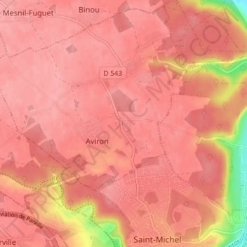 Topografische kaart Les Tourelles, hoogte, reliëf